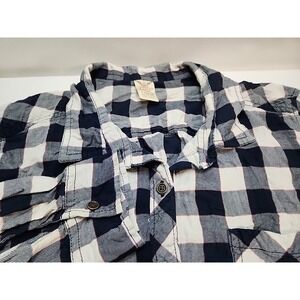 Faded Glory Shirt Womens Flannel Plaid Button Up Long‎ Sleeve Large 12 - 14